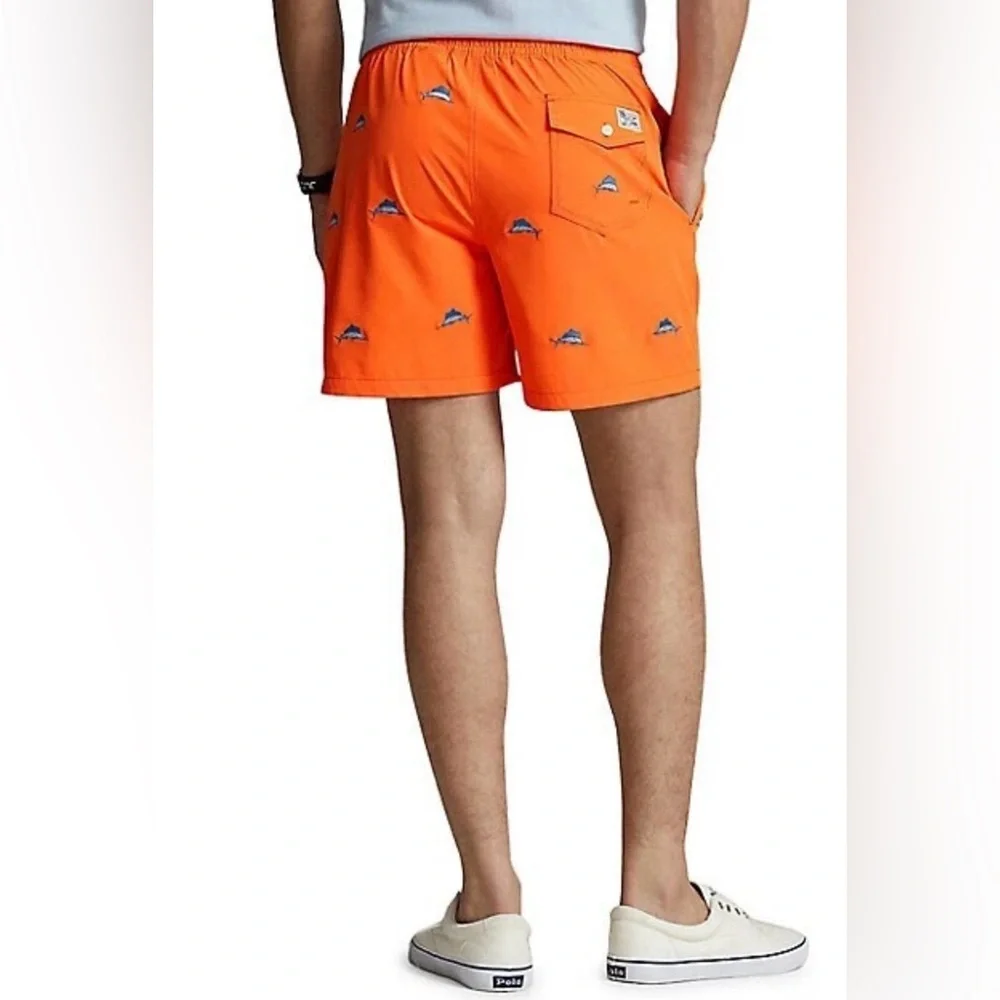 Polo Ralph Lauren Traveler Classic Swim Trunk Orange Sailfish Size X-Large NEW